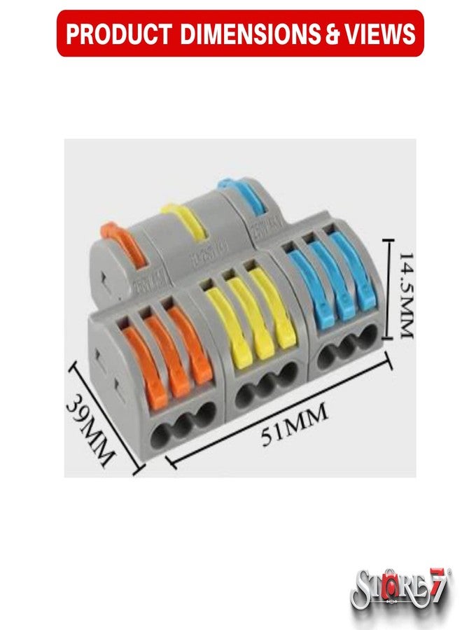 STORE77® 2Pcs Compact Lever Wire Nut Connector (3 in 9 Out), Splicing Wire Connector, Universal Quick Wiring Cable Connection Push-in Conductor Terminal Block. - Image 5